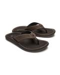 The Olukai Mens Ulele Flip Flops in Dark Java