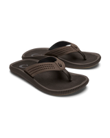 The Olukai Mens Ulele Flip Flops in Dark Java