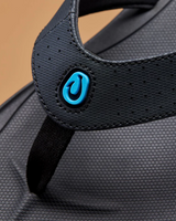 The Olukai Mens Ki‘i Flip Flops in Lava Rock & Bold Blue