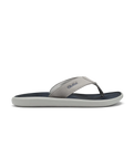 The Olukai Mens Pili Flip Flops in Ash & Mood Indigo