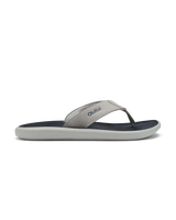 The Olukai Mens Pili Flip Flops in Ash & Mood Indigo