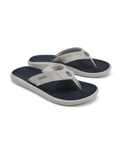 The Olukai Mens Pili Flip Flops in Ash & Mood Indigo