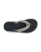 The Olukai Mens Pili Flip Flops in Ash & Mood Indigo