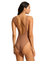 Sea Dive Retro One Piece Swimsuit in Bronze