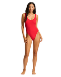 Sea Dive Retro One Piece Swimsuit in Chilli Red