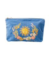 The Elizabeth Scarlett Floral Sun Goddess Everyday Pouch in Cornflower Blue