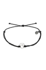 The Pura Vida Wave Silver Bracelet in Black