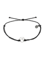 The Pura Vida Wave Silver Bracelet in Black