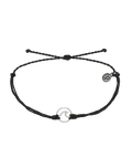 The Pura Vida Wave Silver Bracelet in Black