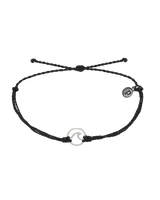 The Pura Vida Wave Silver Bracelet in Black