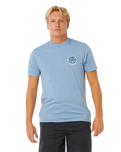 The Rip Curl Mens Wettie Passage Icon T-Shirt in Faded Denim