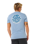 The Rip Curl Mens Wettie Passage Icon T-Shirt in Faded Denim