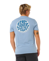 The Rip Curl Mens Wettie Passage Icon T-Shirt in Faded Denim
