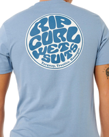 The Rip Curl Mens Wettie Passage Icon T-Shirt in Faded Denim