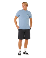 The Rip Curl Mens Wettie Passage Icon T-Shirt in Faded Denim