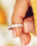 Painted Blooms Ring in Silver