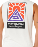 The Rip Curl Mens Search Dawn Muscle Vest in Bone