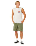 The Rip Curl Mens Search Dawn Muscle Vest in Bone