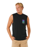 The Rip Curl Mens Search Dawn Muscle Vest in Black