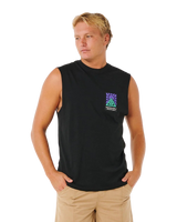 The Rip Curl Mens Search Dawn Muscle Vest in Black