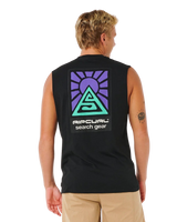 The Rip Curl Mens Search Dawn Muscle Vest in Black