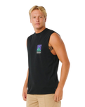 The Rip Curl Mens Search Dawn Muscle Vest in Black