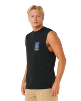 The Rip Curl Mens Search Dawn Muscle Vest in Black