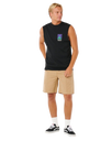 The Rip Curl Mens Search Dawn Muscle Vest in Black