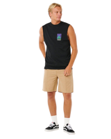 The Rip Curl Mens Search Dawn Muscle Vest in Black