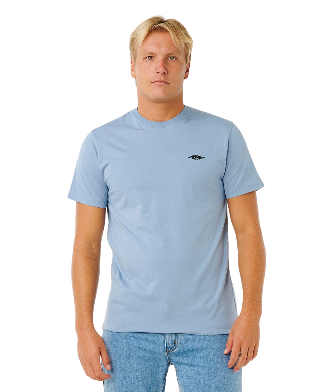 Streamline  Embroidered T-Shirt in Faded Denim