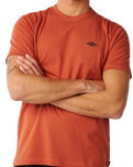 The Rip Curl Mens Streamline Embroidered T‑Shirt in Baked Clay