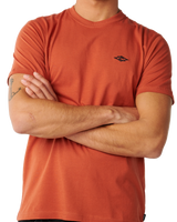 The Rip Curl Mens Streamline Embroidered T‑Shirt in Baked Clay
