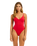The Seafolly Womens Collective V Neck One Piece Swimsuit in Cosmo Red
