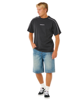 Inner Visions Panel T-Shirt in Washed Black