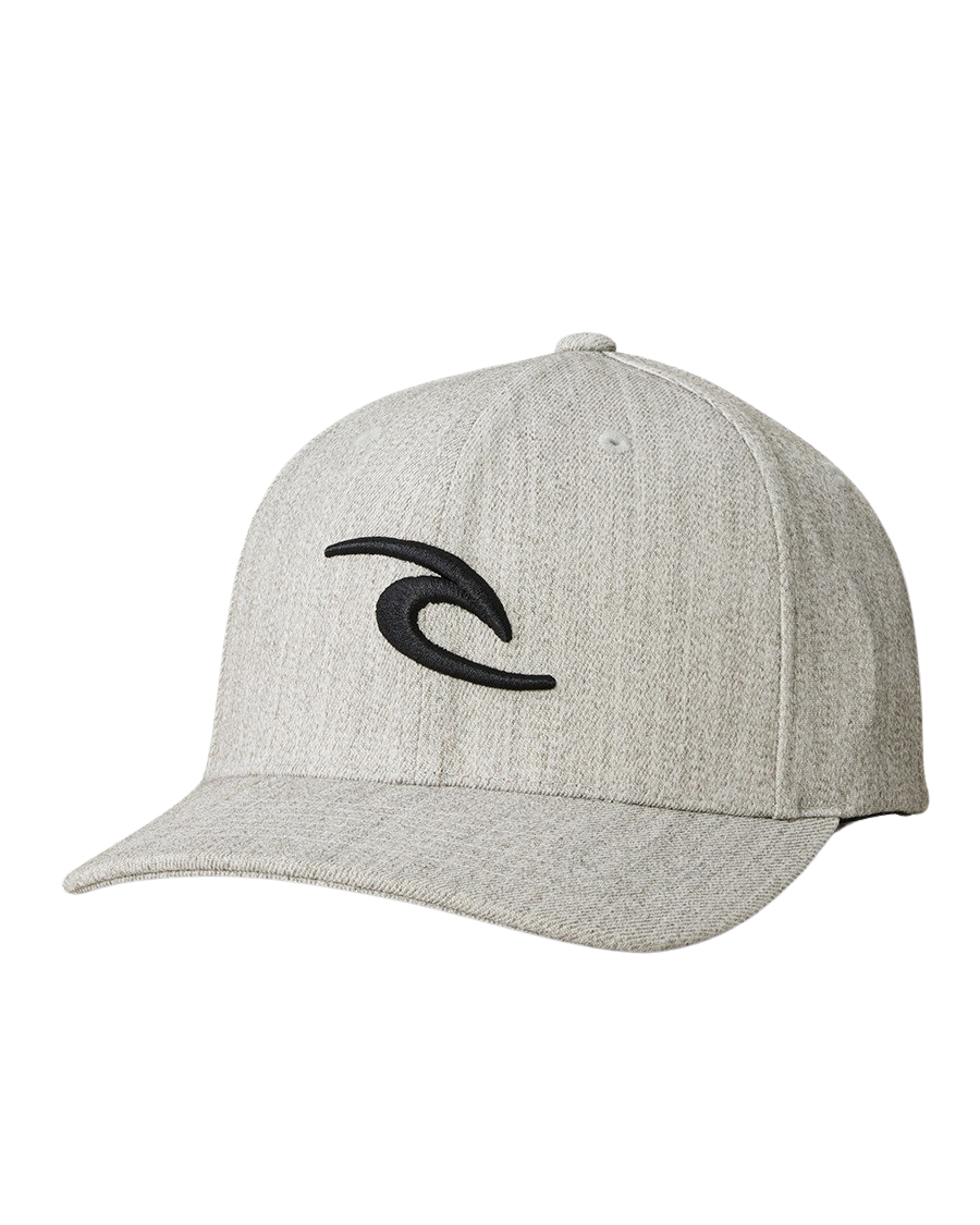The Rip Curl Mens Tepan Flexfit Cap in Light Grey Heather