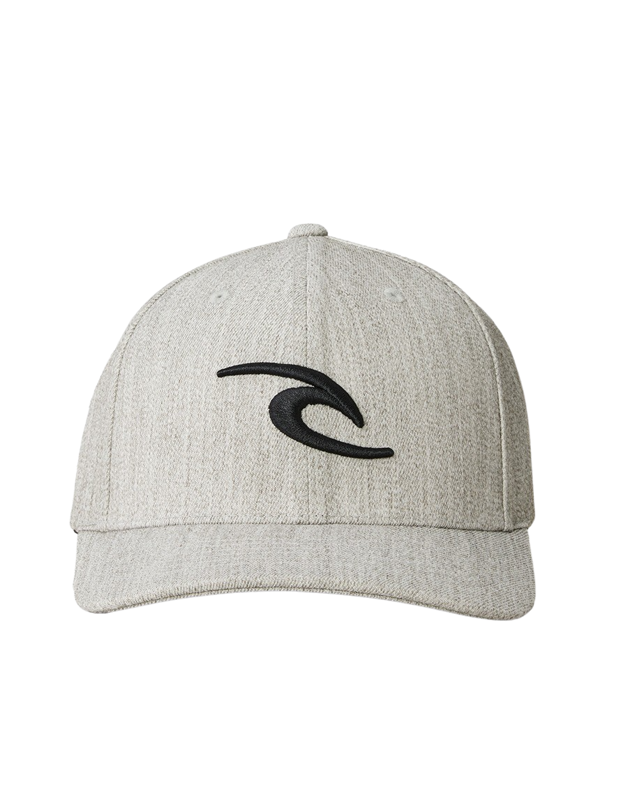 The Rip Curl Mens Tepan Flexfit Cap in Light Grey Heather