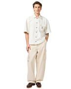 The Wrangler Mens CJ Loose Cargo Trousers in Ecru