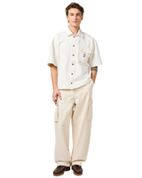 The Wrangler Mens CJ Loose Cargo Trousers in Ecru