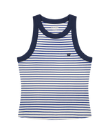 The Wrangler Womens Ringer Vest in Mazarine Blue