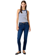 The Wrangler Womens Ringer Vest in Mazarine Blue