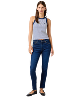 The Wrangler Womens Ringer Vest in Mazarine Blue