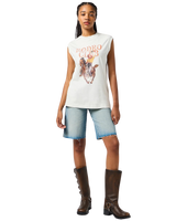 The Wrangler Womens Muscle Vest in Vintage White