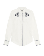 The Wrangler Womens Piped Western Shirt in Vintage White