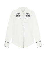 The Wrangler Womens Piped Western Shirt in Vintage White
