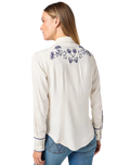 The Wrangler Womens Piped Western Shirt in Vintage White