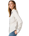 The Wrangler Womens Piped Western Shirt in Vintage White