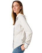 The Wrangler Womens Piped Western Shirt in Vintage White