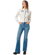 The Wrangler Womens Piped Western Shirt in Vintage White