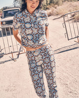 Mid Rise Boot Trousers in Medallion