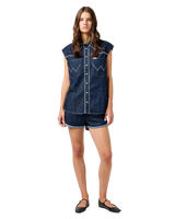 The Wrangler Womens Sleeveless Shirt in Saddle